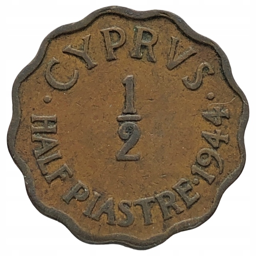 52544. Cypr, 1/2 piastra, 1944r.