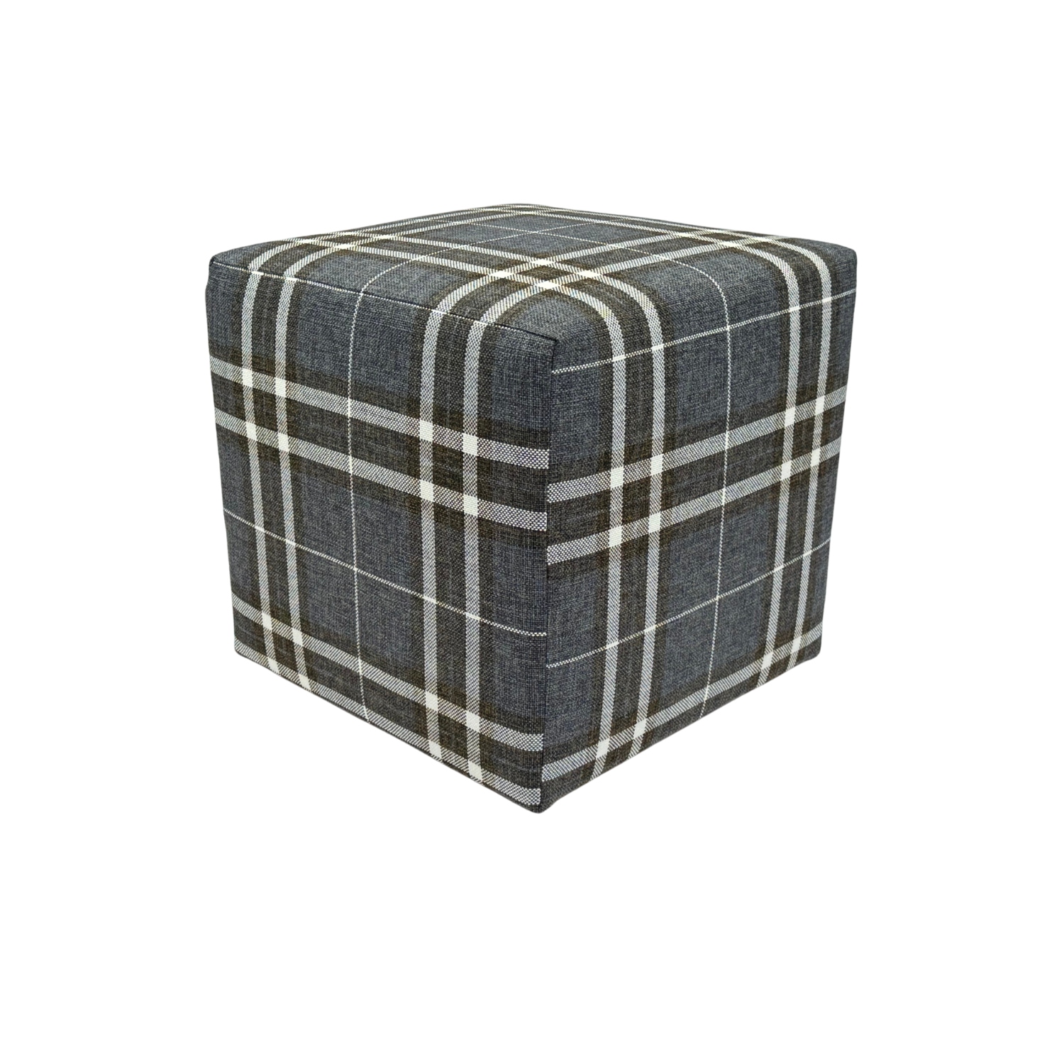 Taburet čtvercová lobox tmavě šedá pletená mřížka