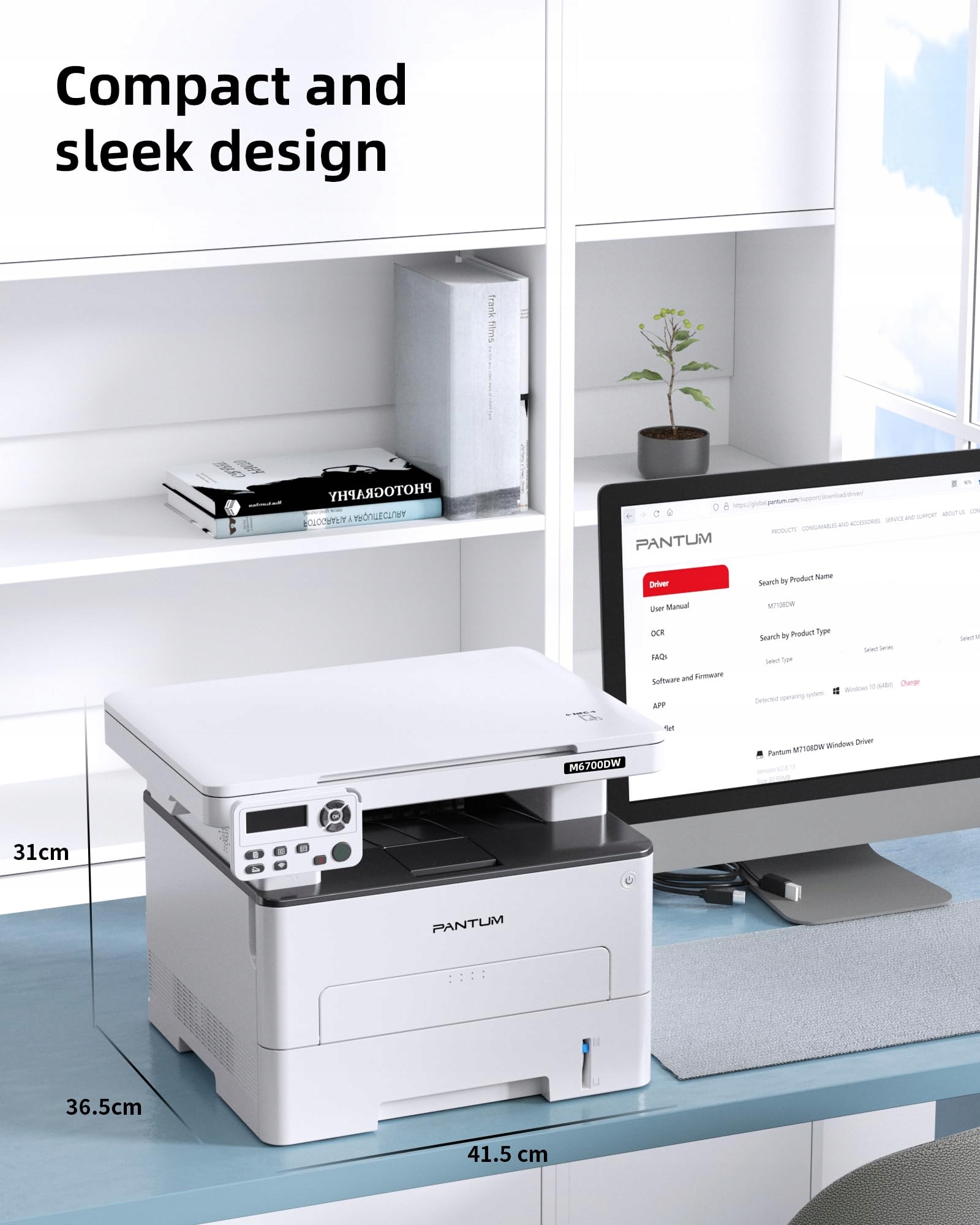 PANTUM M6700DW Drukarka Laserowa 3w1 Druk Kopiuj Skan WiFi USB Ethernet — miniatura 7