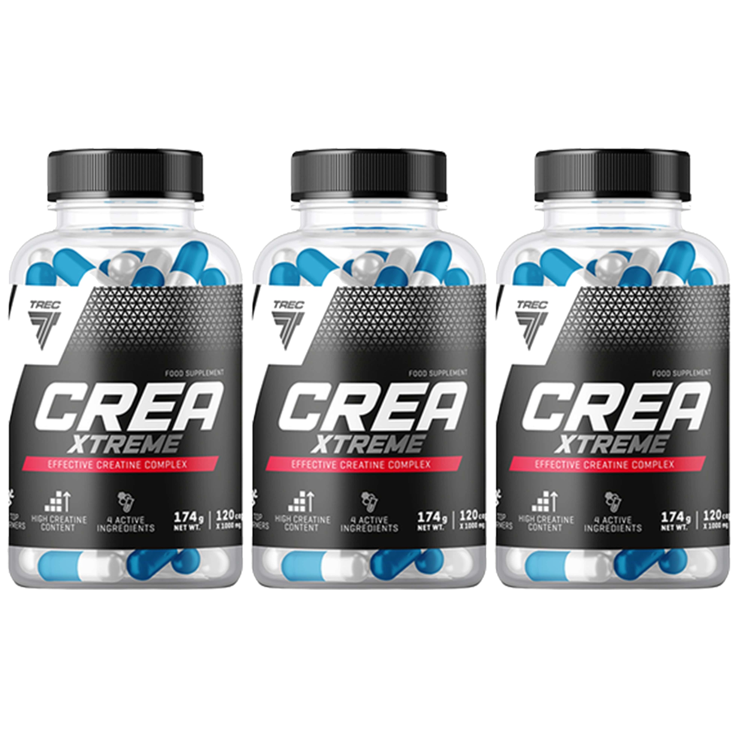 3x Kreatin Complex 4 Formy Monohydrát Jablečnanu Citrát Chlorid Tre