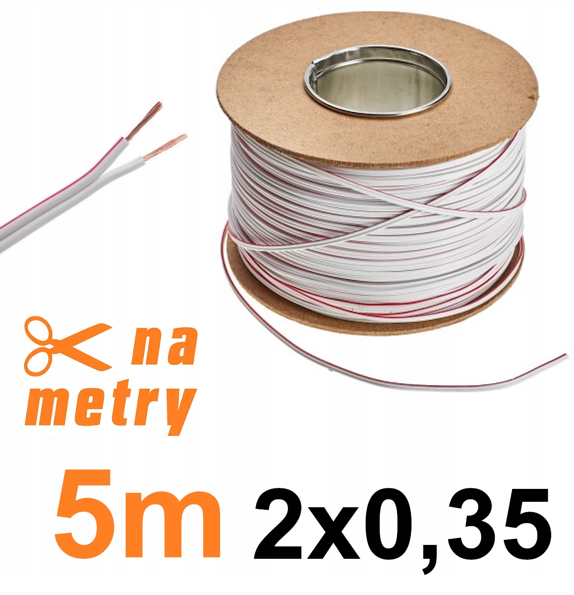 KABEL PRZEWÓD DO LED DWUŻYŁOWY BIAŁY 2x0,35 MIEDŹ Typ kabel