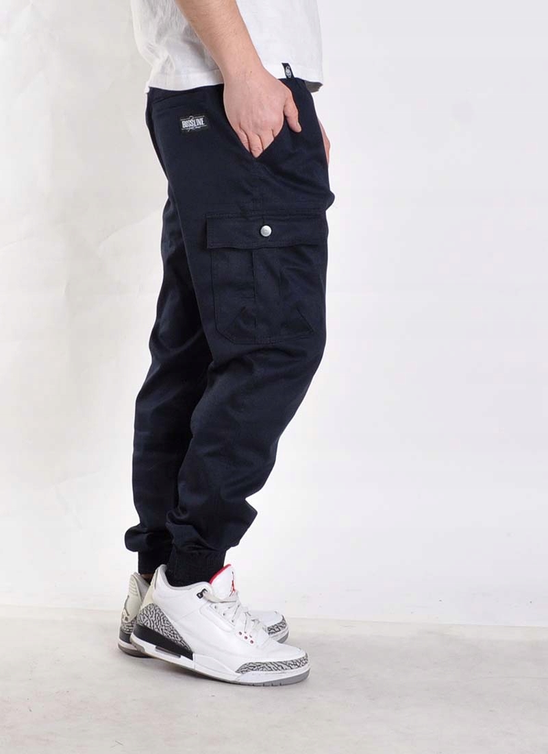 Spodnie XXL Bossline Cargo Jogger joggery granat Fason bojówki