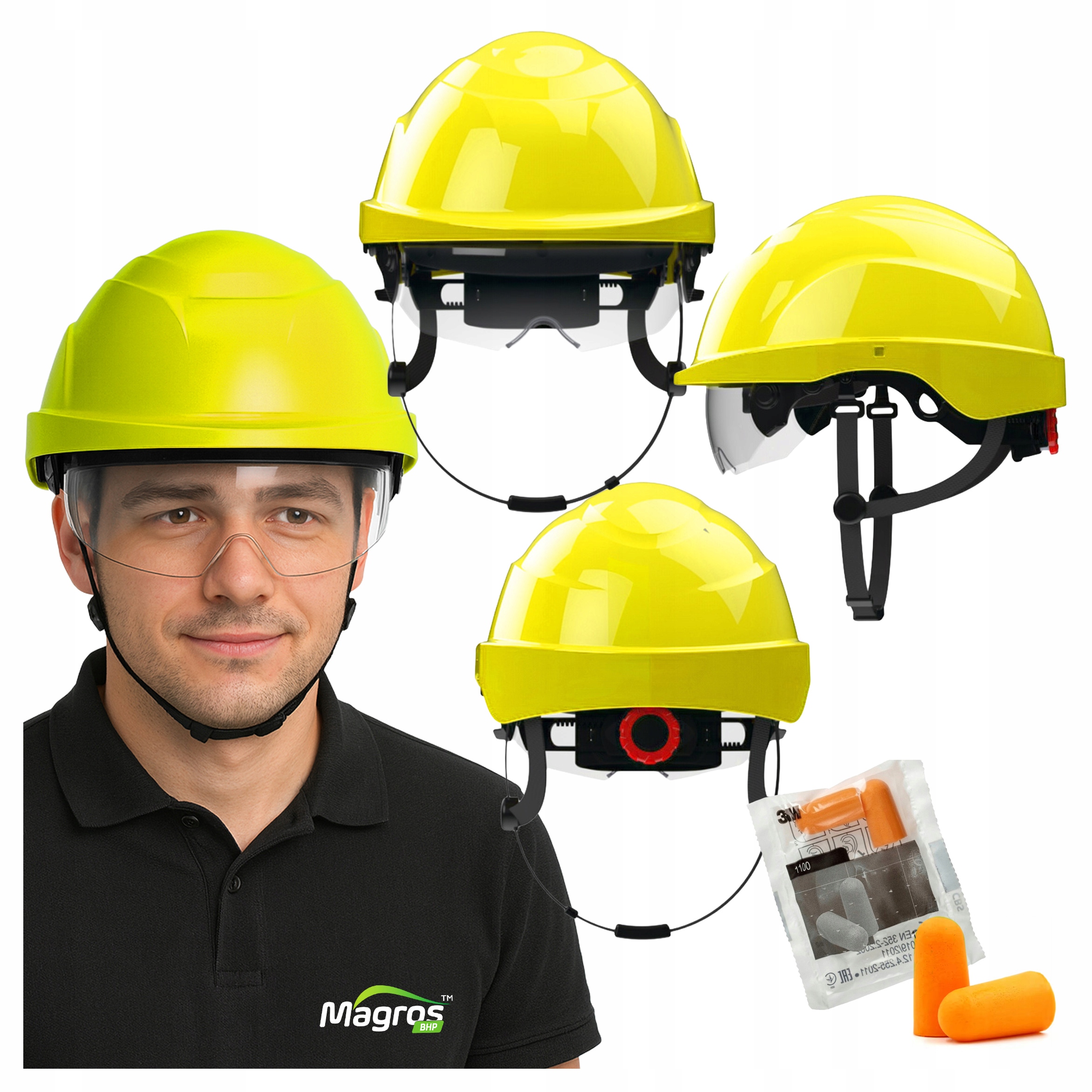 Ochranná přilba s brýlemi Průmyslová elektroizolační Bozp Protekt Atra 20