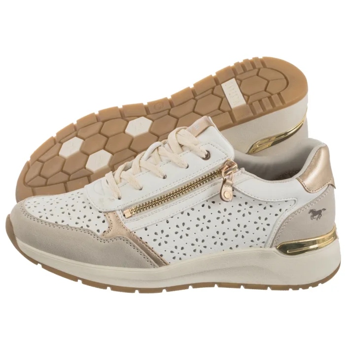 Dámské polobotky Polobotky Ažurové Tenisky Mustang Bílé 1487-303-111