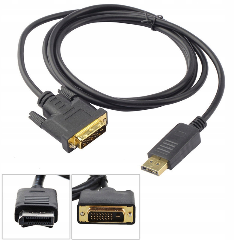 Kabel Display Port do DVI DisplayPort DP Gold