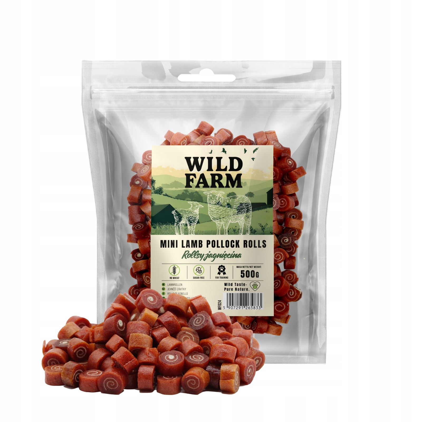 Wild Farm Jehněčí rolky Psí Pamlsek 500 g