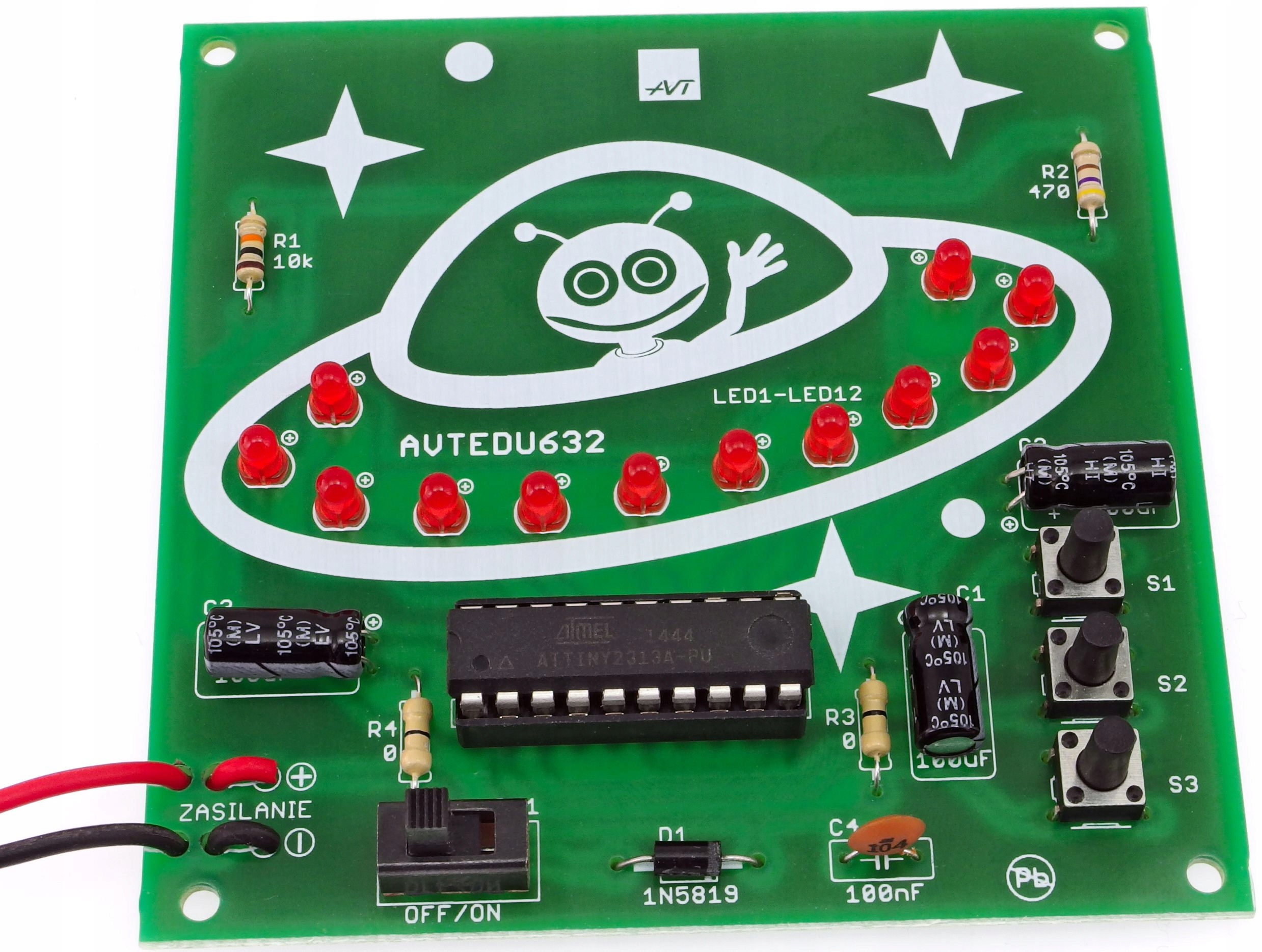 

UFOledek, zestaw Diy do nauki lutowania