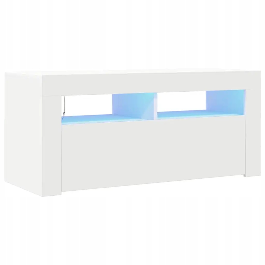 Rtv skříňka s Rgb Led osvětlením, bílá, 90x35x40 cm