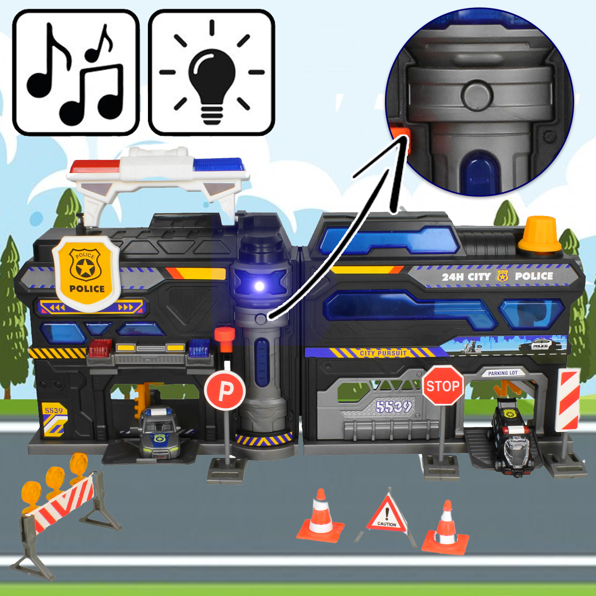 INTERAKTYWNY POSTERUNEK POLICJI KOMISARIAT LED PARKING ZJEŻDŻALNIA +2 AUTKA Seria brak informacji
