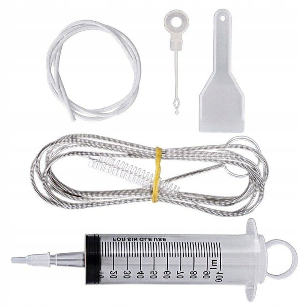 ZESTAW DO CZYSZCZENIA LODÓWKI ZATKANEGO ODPŁYWU SZCZOTKA STRZYKAWKA WĘŻYK Marka Decortrend