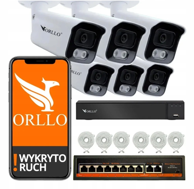 Sada pro monitorování 6 kamer 5Mpx Orllo Poeset 4