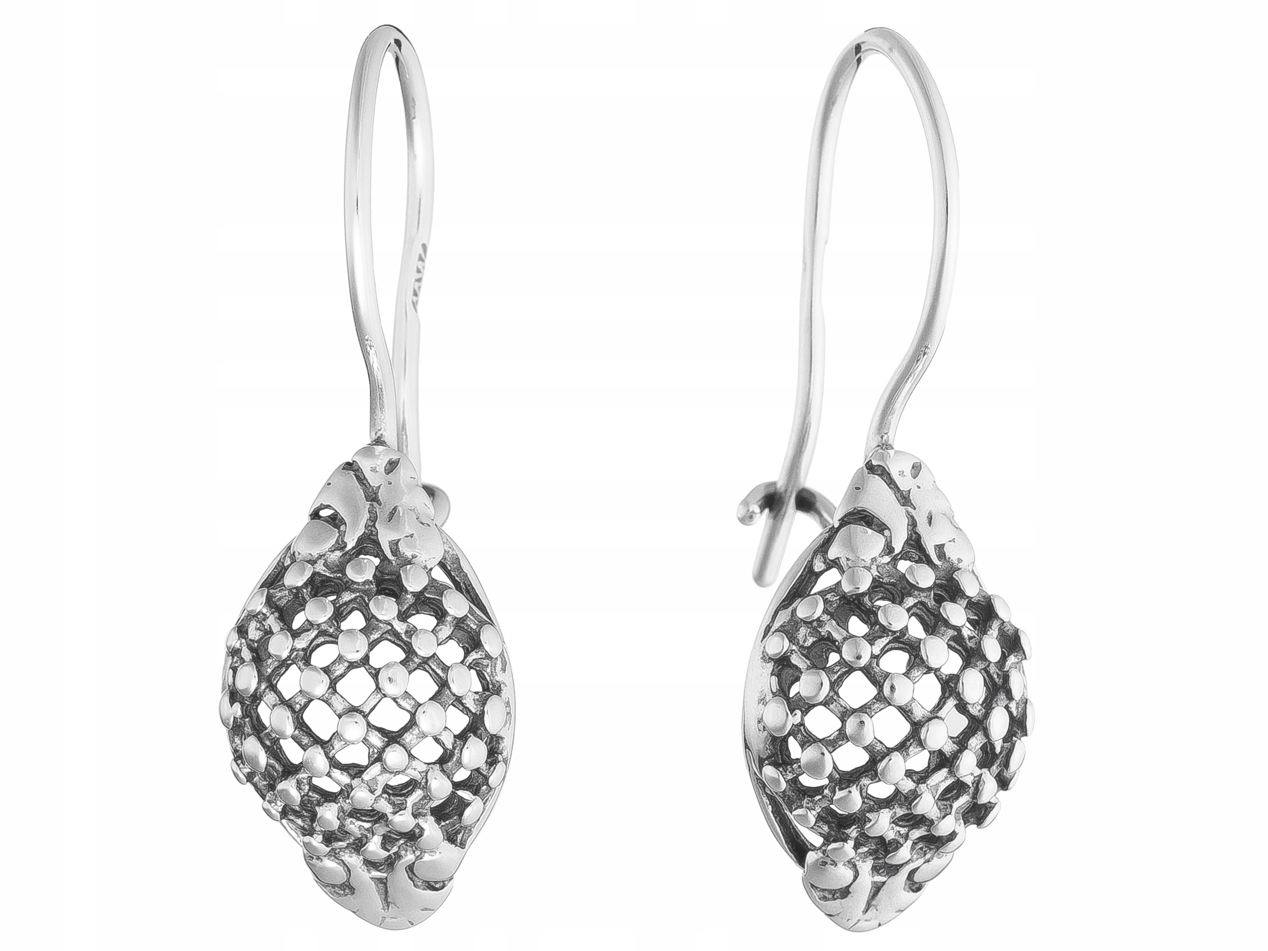 Stříbrné Náušnice Závěsné Retro Vintage Oxidované Bigle Stříbro 925