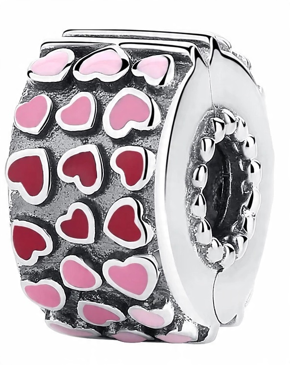 

Klips charms Kolorowe Serca srebro 925
