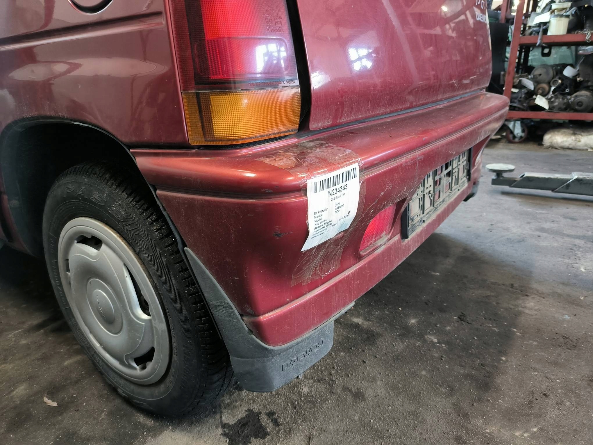 bumper rear part red DAEWOO TICO