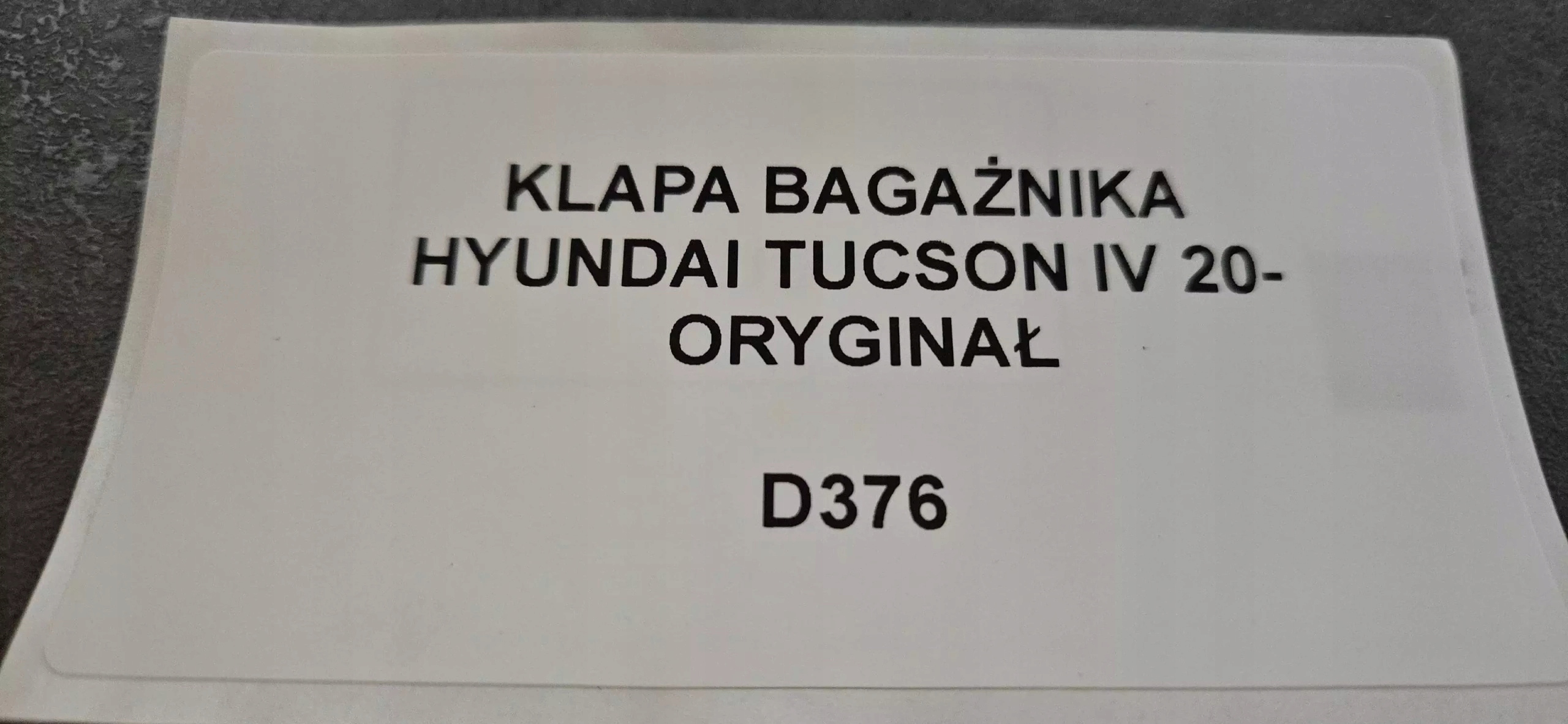 trunk door boot rear HYUNDAI TUCSON IV 2020