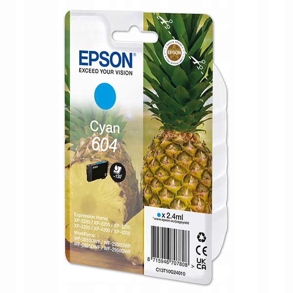 Tusz Epson 604 C13T10G24010 niebieski (cyan)