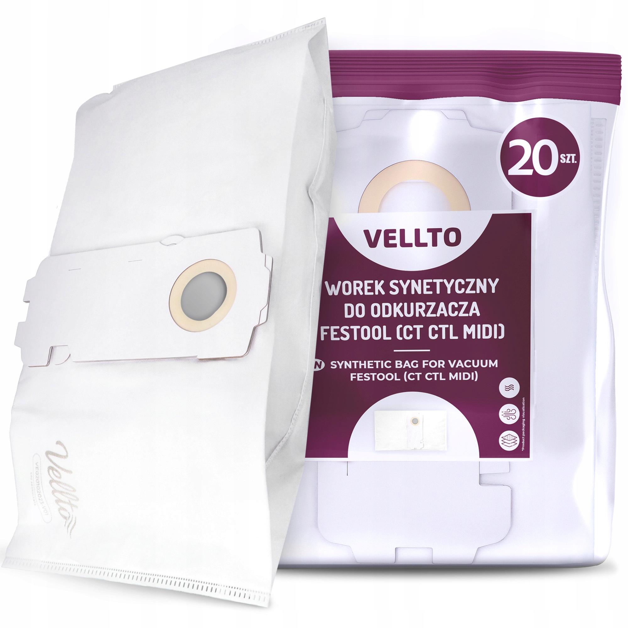 20x Worek do Odkurzacza Festool Ct Ctl Mini MIDI Fis 498411 456772 Wor G9-V