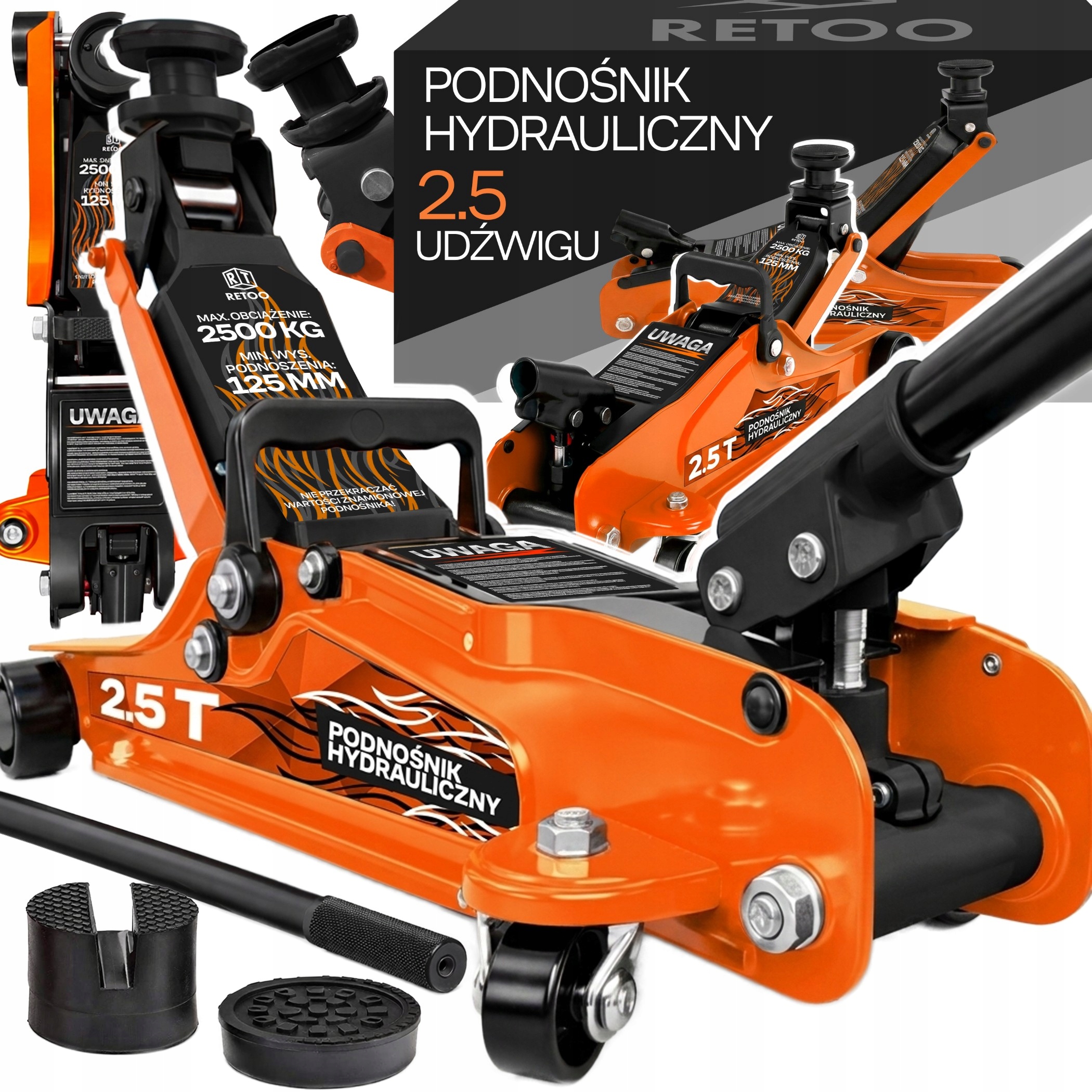 Hever Automobilový Žába Nízkoprofilový Zvedák Rozsah 85 399 mm 2,5T