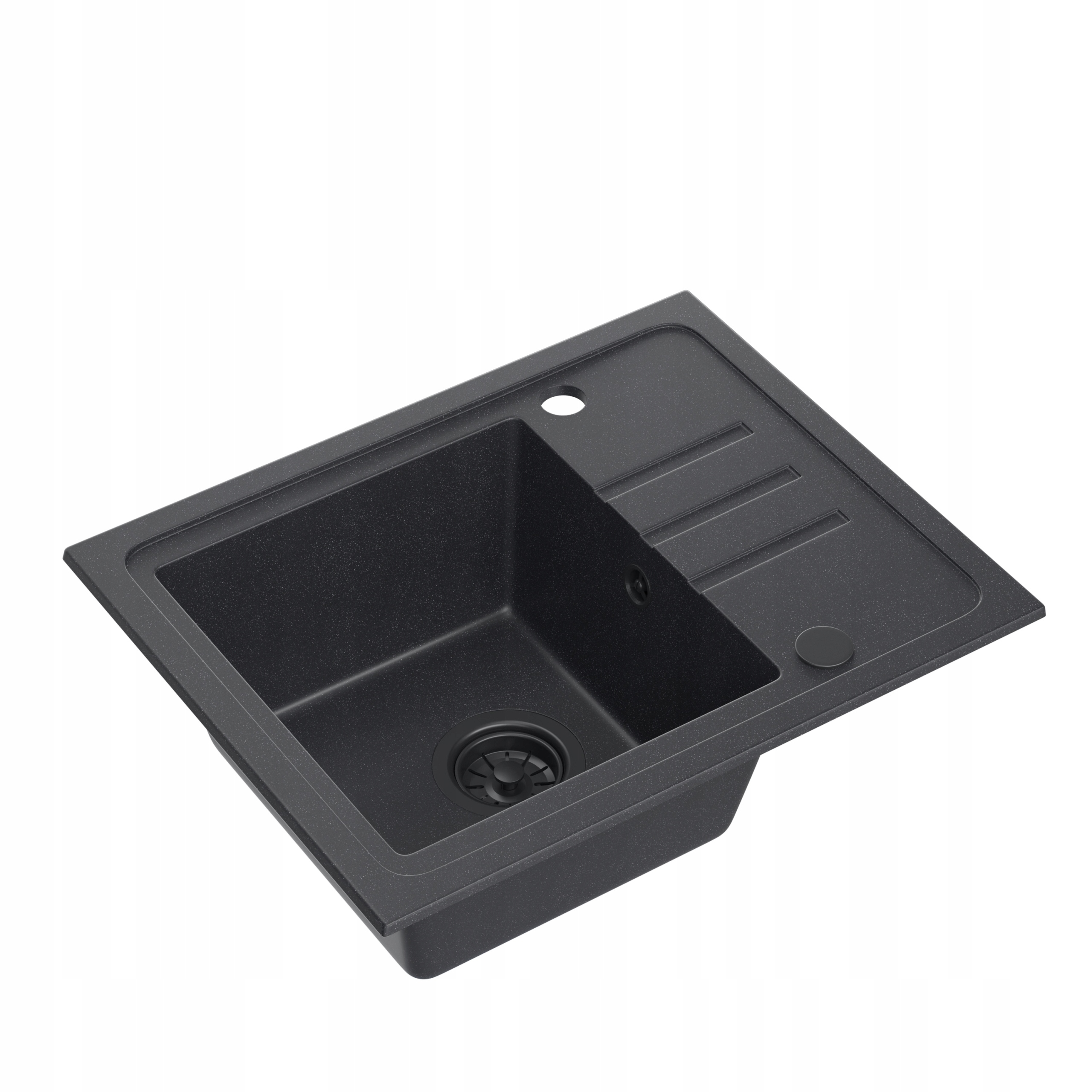 Quadron Ben 116 Granitový drez Batéria 1Komora 55x44 cm Čierna/Čierna