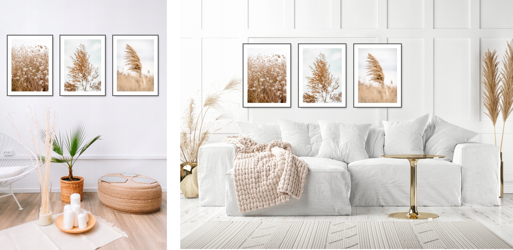 BOHO zestaw 3 obrazy 30x40 NATURA BRĄZ plakat #11 Wysokość produktu 40 cm