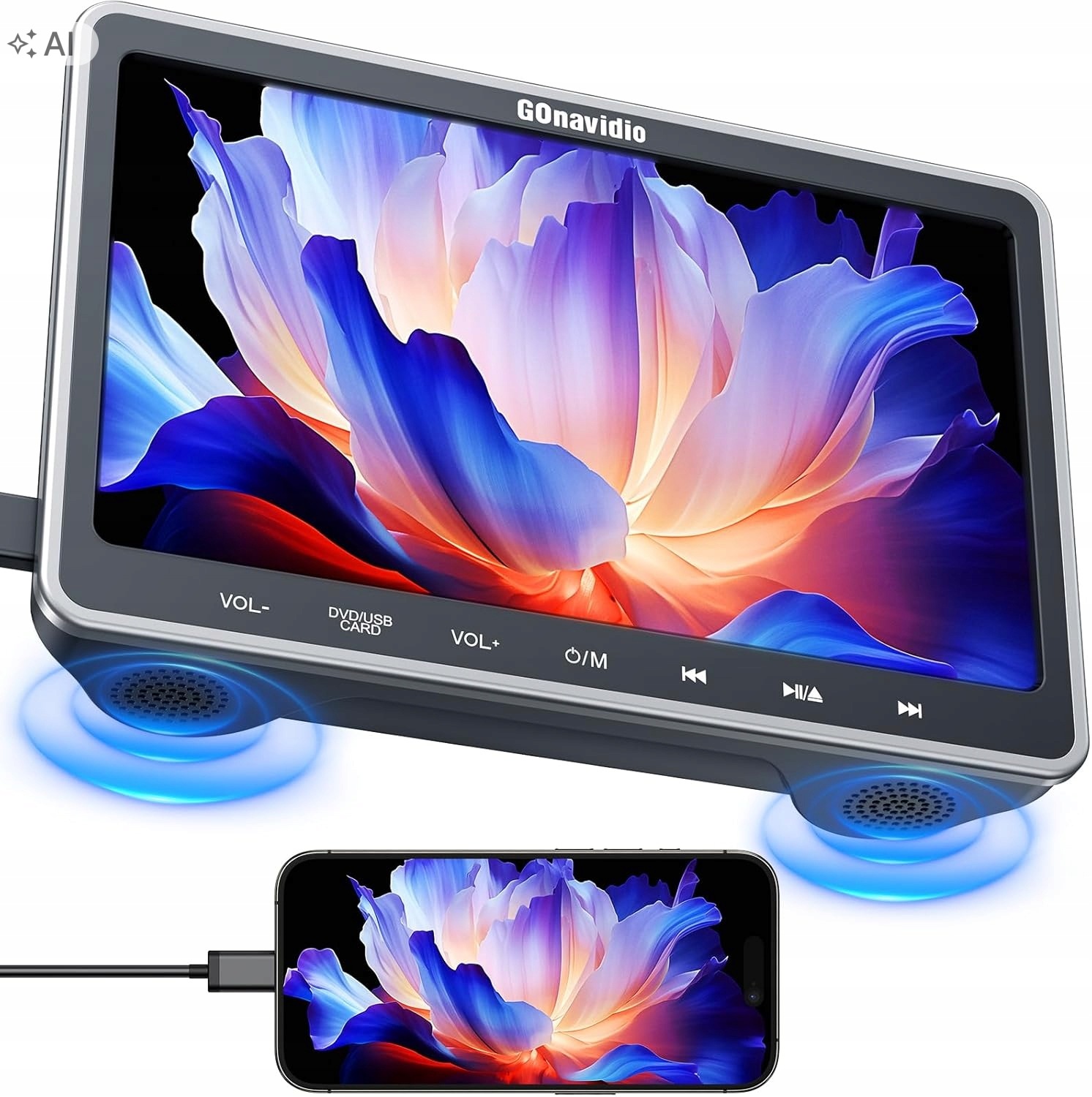 Odtwarzacz DVD Do Samochodu GOnavidio NB0222B-N1 Z Hdmi