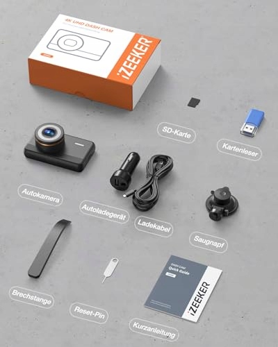 IZEEKER Kamera Samochodowa 4K 2160P 32GB Karta Tryb Nocny G-Sensor WDR — miniatura 7