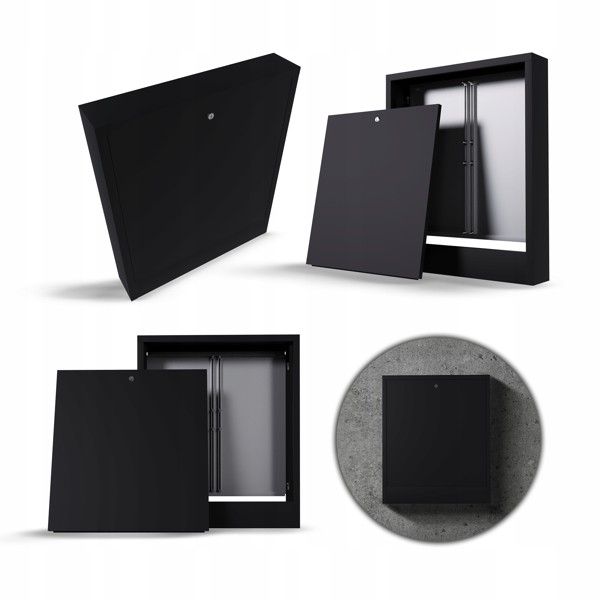 Nástenná Skrinka Pre Rozdeľovač 7-8 Obw, Skrinka Rozdeľovača Čierna