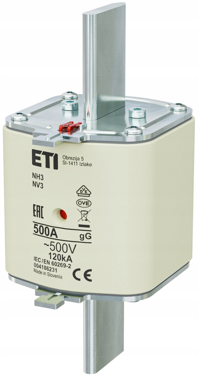Wkładka bezpiecznikowa NH3 gG 500A/500V zwłoczna