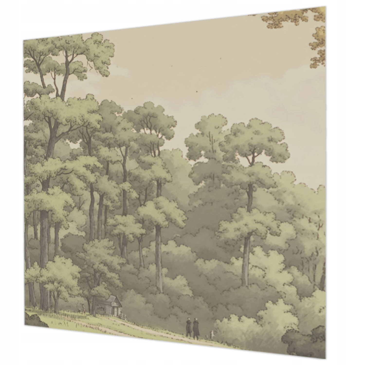 Módní tapeta na flizelině s 3D nástěnným lepidlem Lesní idylka 250 x 250 cm