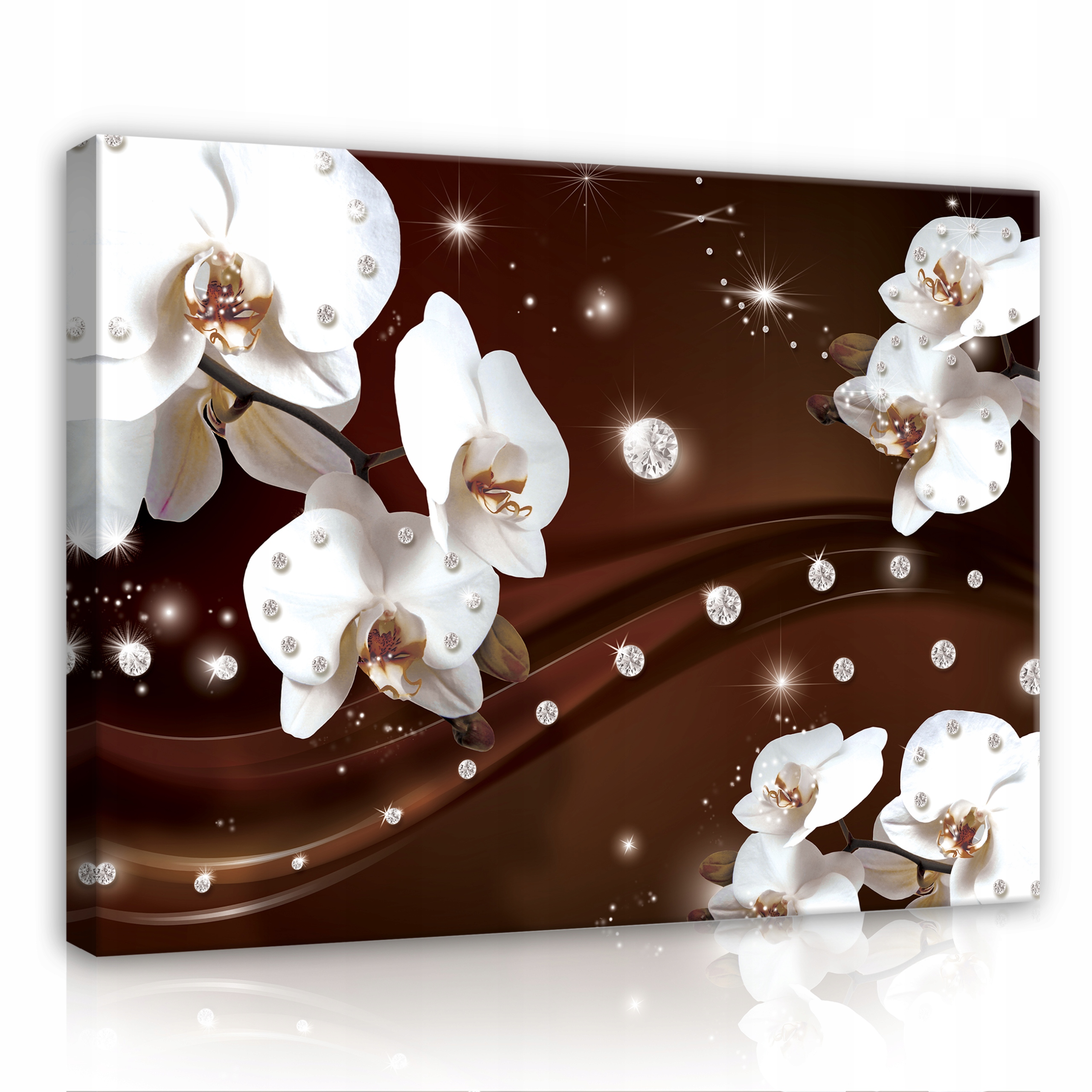 Obraz Do Ložnice Orchidej Květiny Diamanty Na Zeď Plátno Velký 100x70