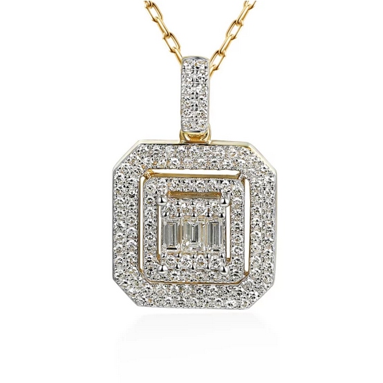 Złota Ekskluzywna 14K Zawieszka Z Diamentami