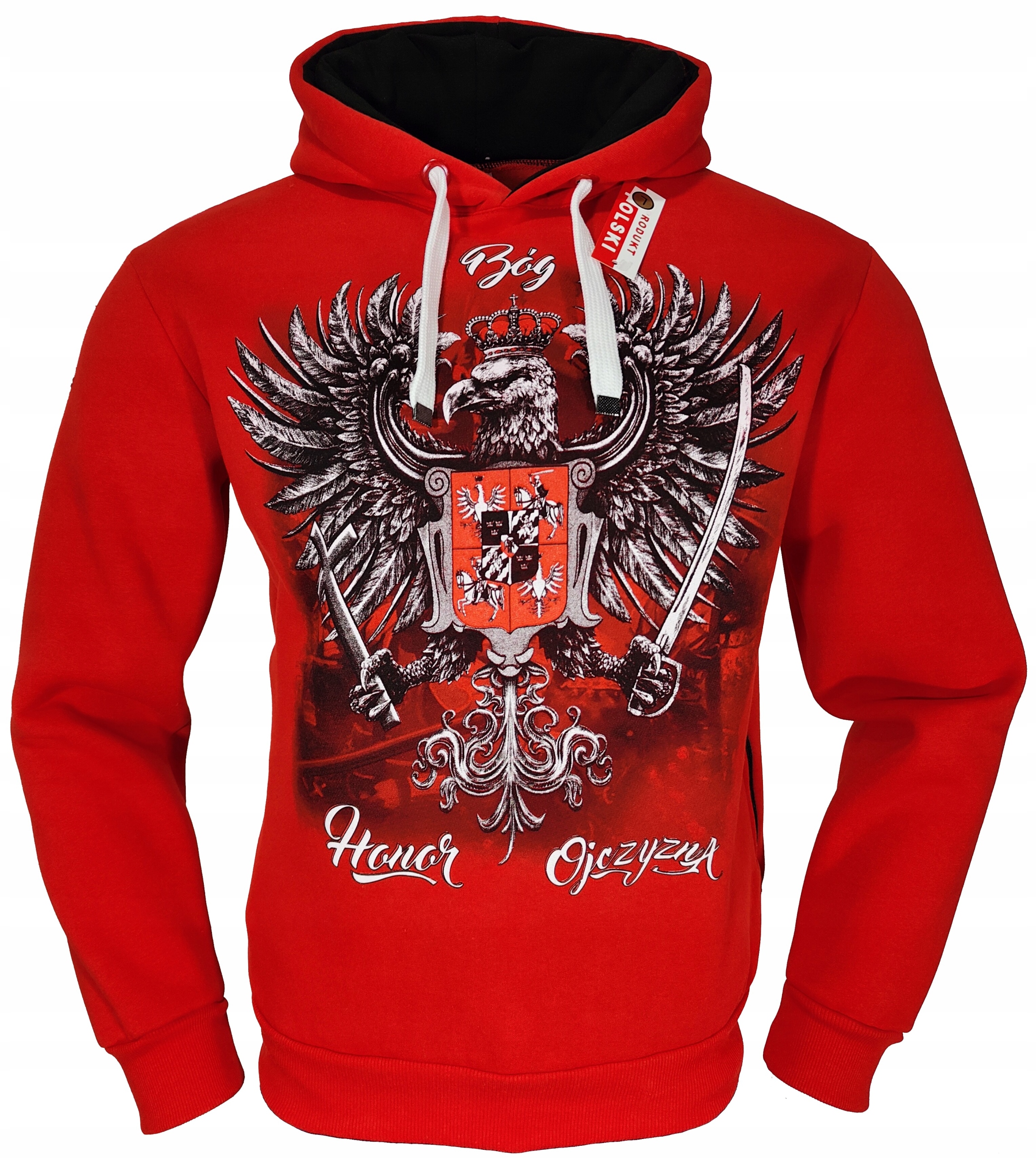 Mikina patriotická Bůh Honor Vlast oboustranný potisk Polský Výrobek XXL