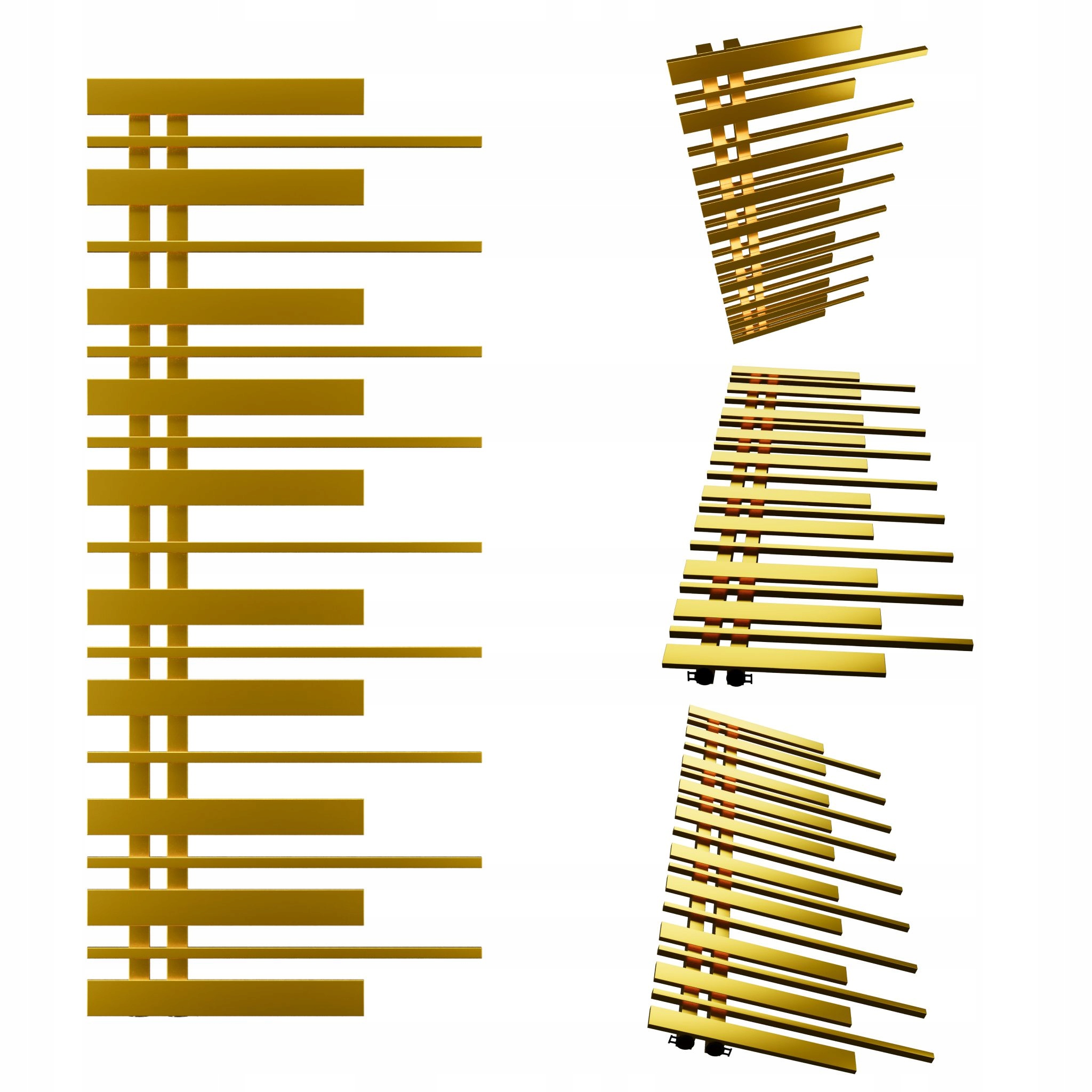 Dekorativní radiátor Piano Levý 1280x570 Zlatý