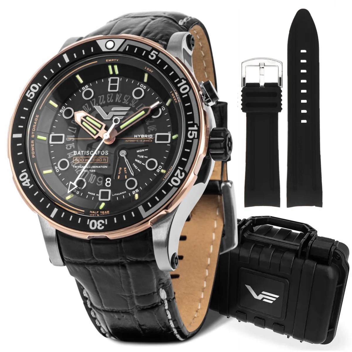 Vostok Europe Batiscafos Hybrid černý PX84-511E769 hodinky Diver 300 m Tryt