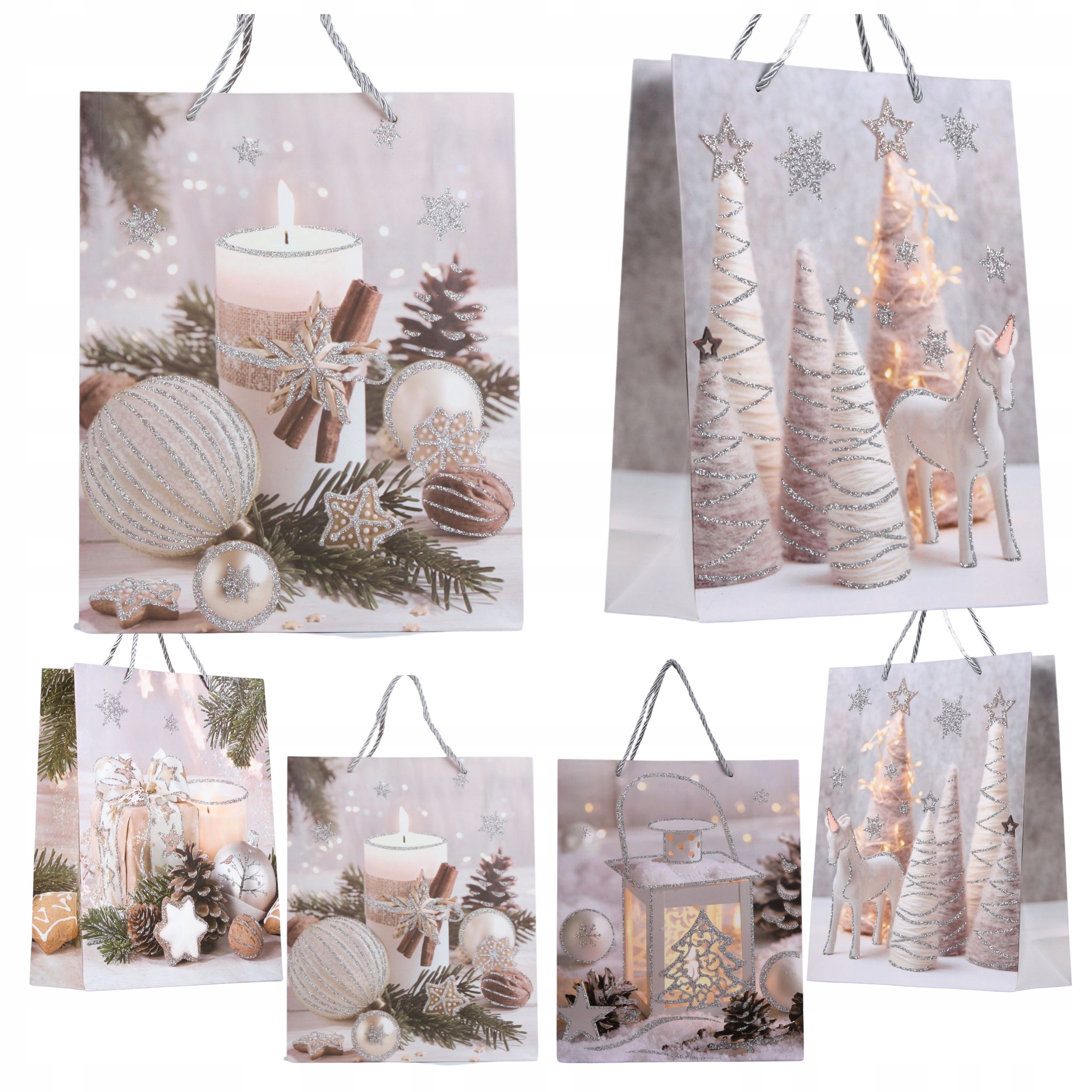 Papierová taška ozdobná darčeková taška 32x26 veľká Vianočné trblietky