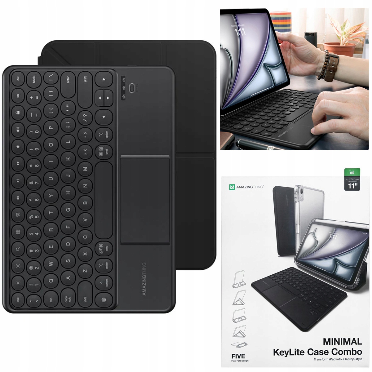 Pouzdro Klávesnice Touchpad Bluetooth pro Apple iPad Air 11 M4 2026 M3 2025