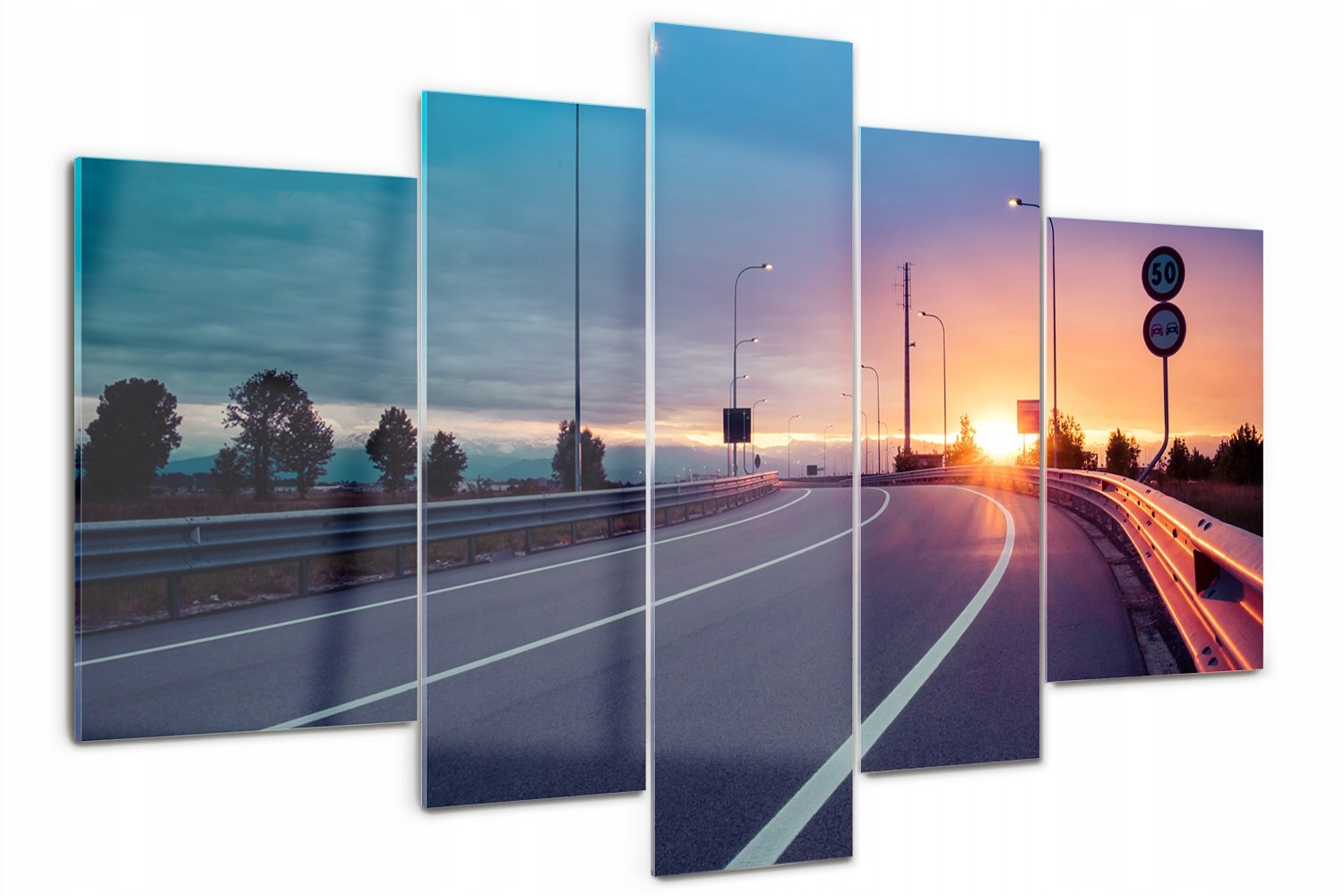 Sklený obraz veľký triptych spálňa Diaľnica