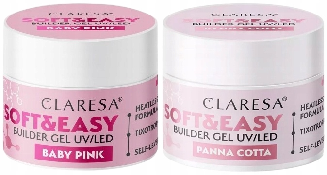 Claresa Soft&easy Builder Gel Baby Pink 45G Stavební Gel Panna Cotta 45G