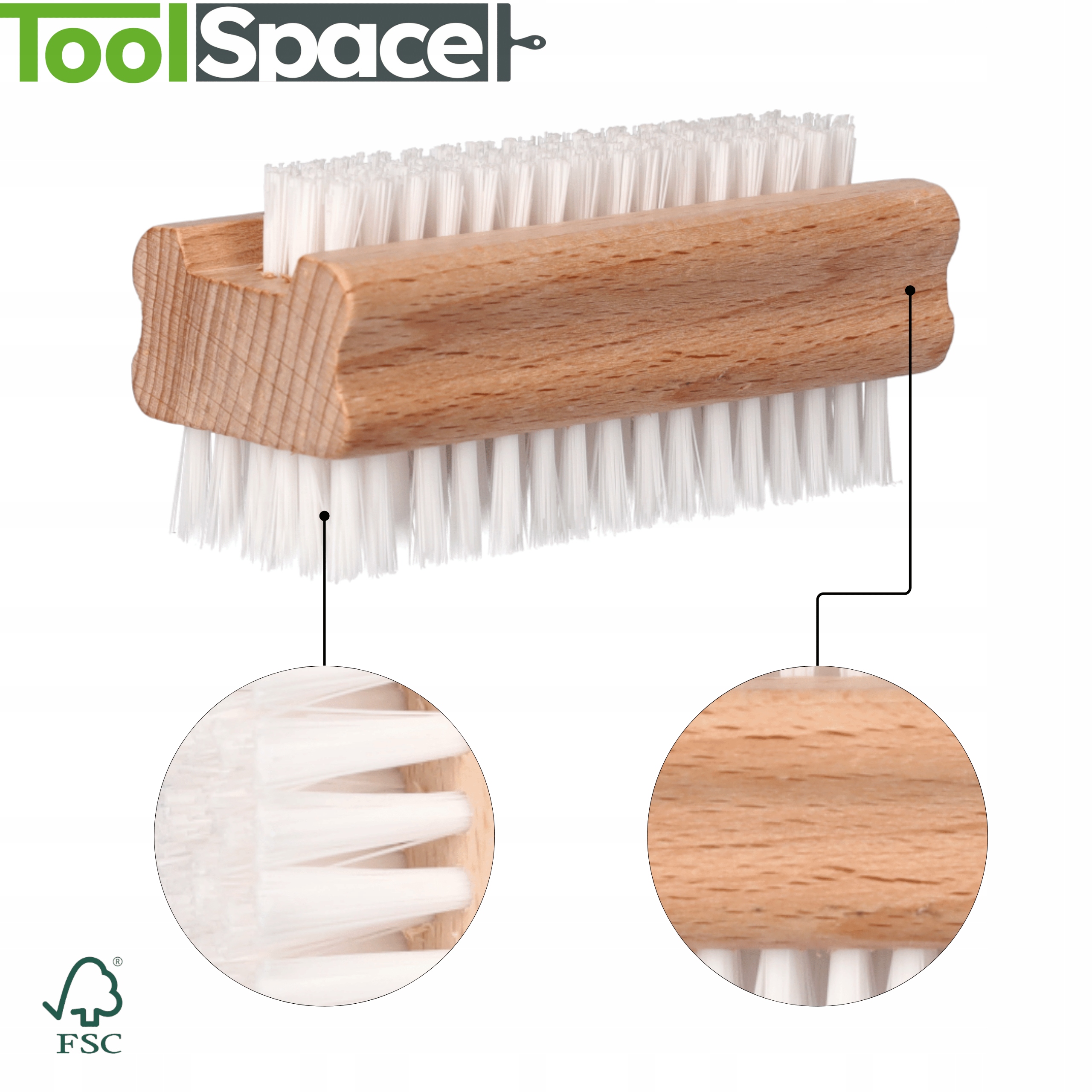 Szczoteczka do Rąk Paznokci Dwustronna EKO Drewnian PRODUCENT POLSKA JAKOŚĆ Stan opakowania oryginalne