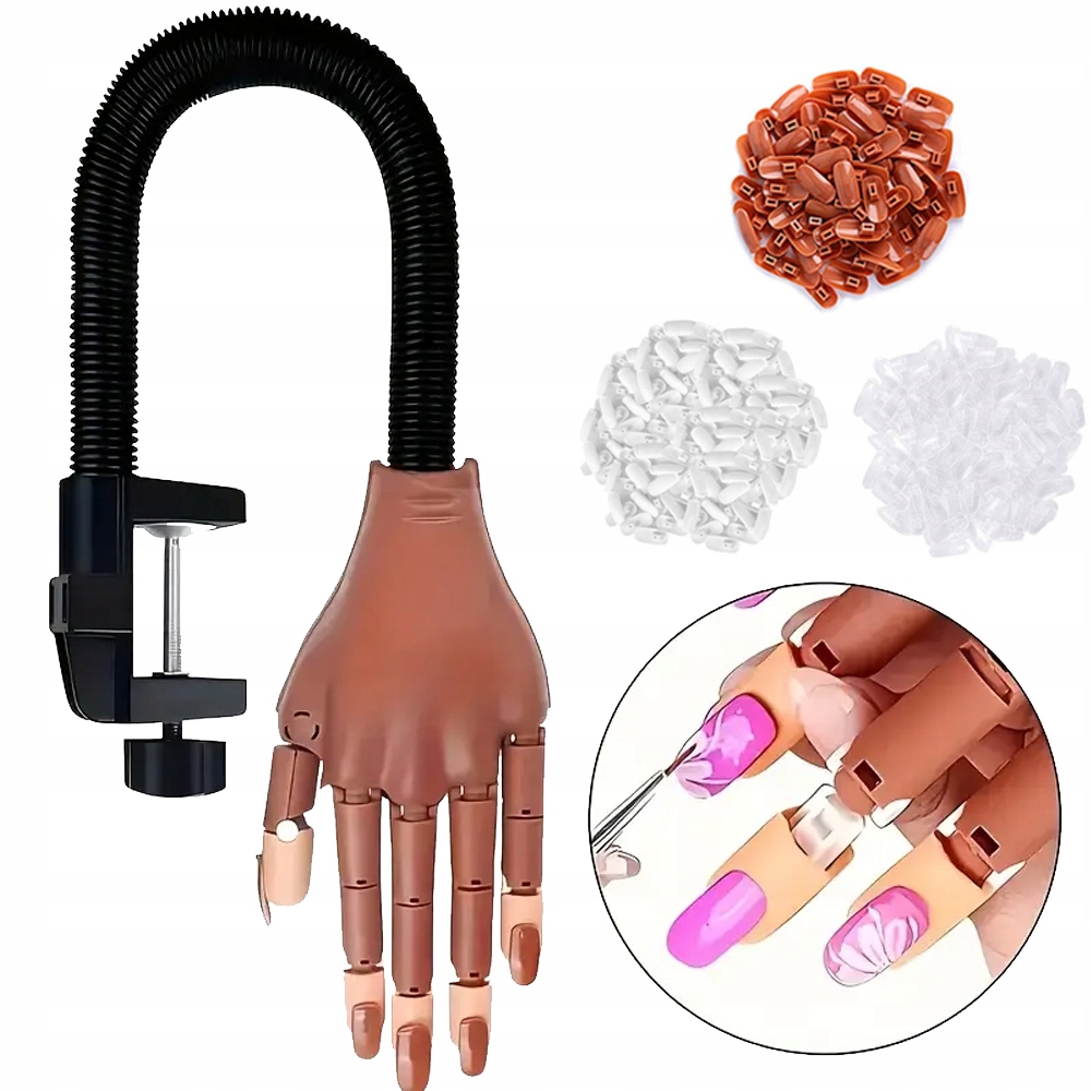 Ruka pro cvičení učení manikúry Nehty Tipy Ohýbaná umělá ruka