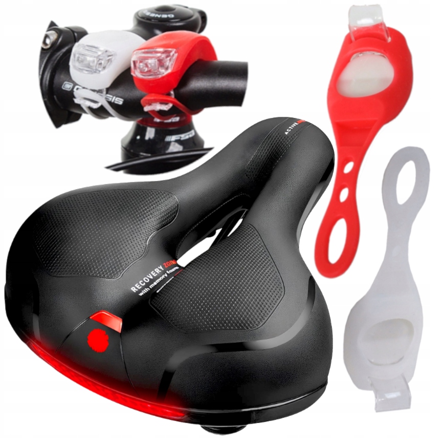 Siodełko Rowerowe ICRO Lampka Rowerowa Przód Tył LED Wodoodporna Zestaw