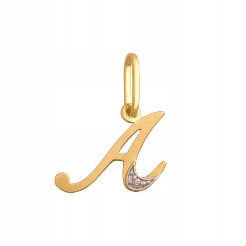 Zlatý přívěsek 585 písmenko A Iniciál s bílými zirkony 0,4g jako dárek