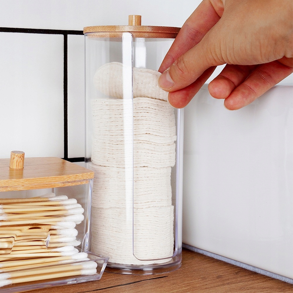 2x Pojemnik ŁAZIENKOWY organizer patyczki płatki kosmetyczne higieniczne Materiał wykonania tworzywo sztuczne