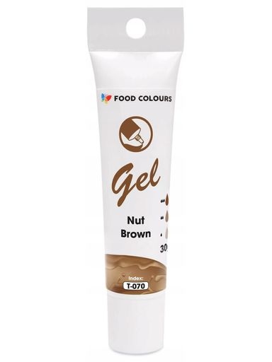 Levně Food Colours Gelová barva tuba T 070 Nut Brown Hnědá
