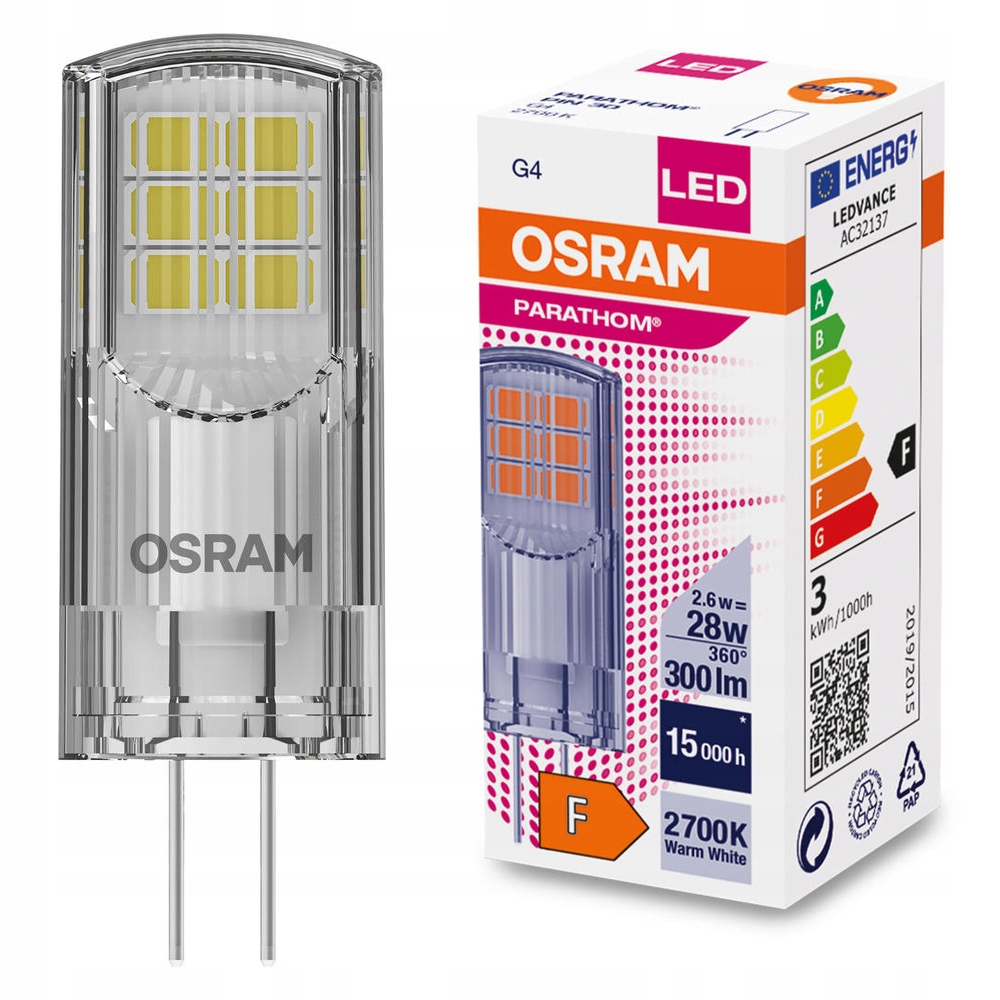 

Żarówka Led Kapsułka 2,6W=28W Osram G4 2700K