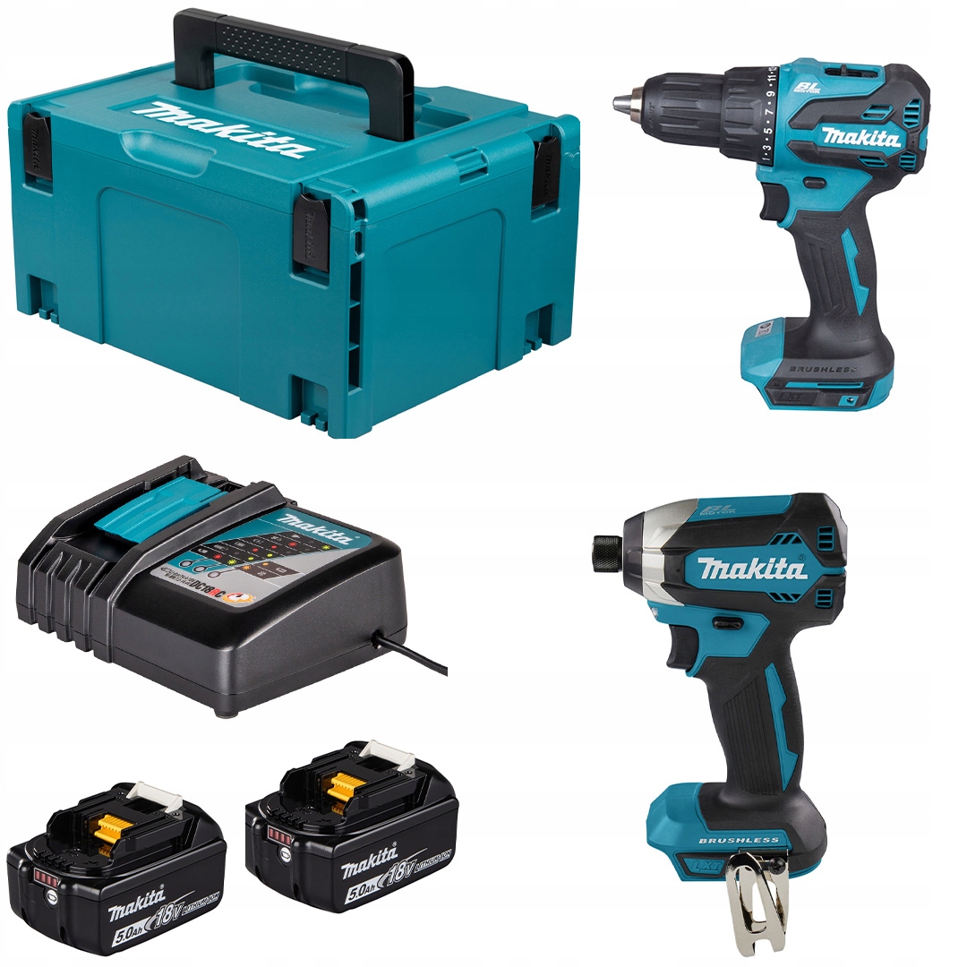 Sada Makita DLX2537TJ 18V Lxt 2x5Ah DHP490и153, kufr
