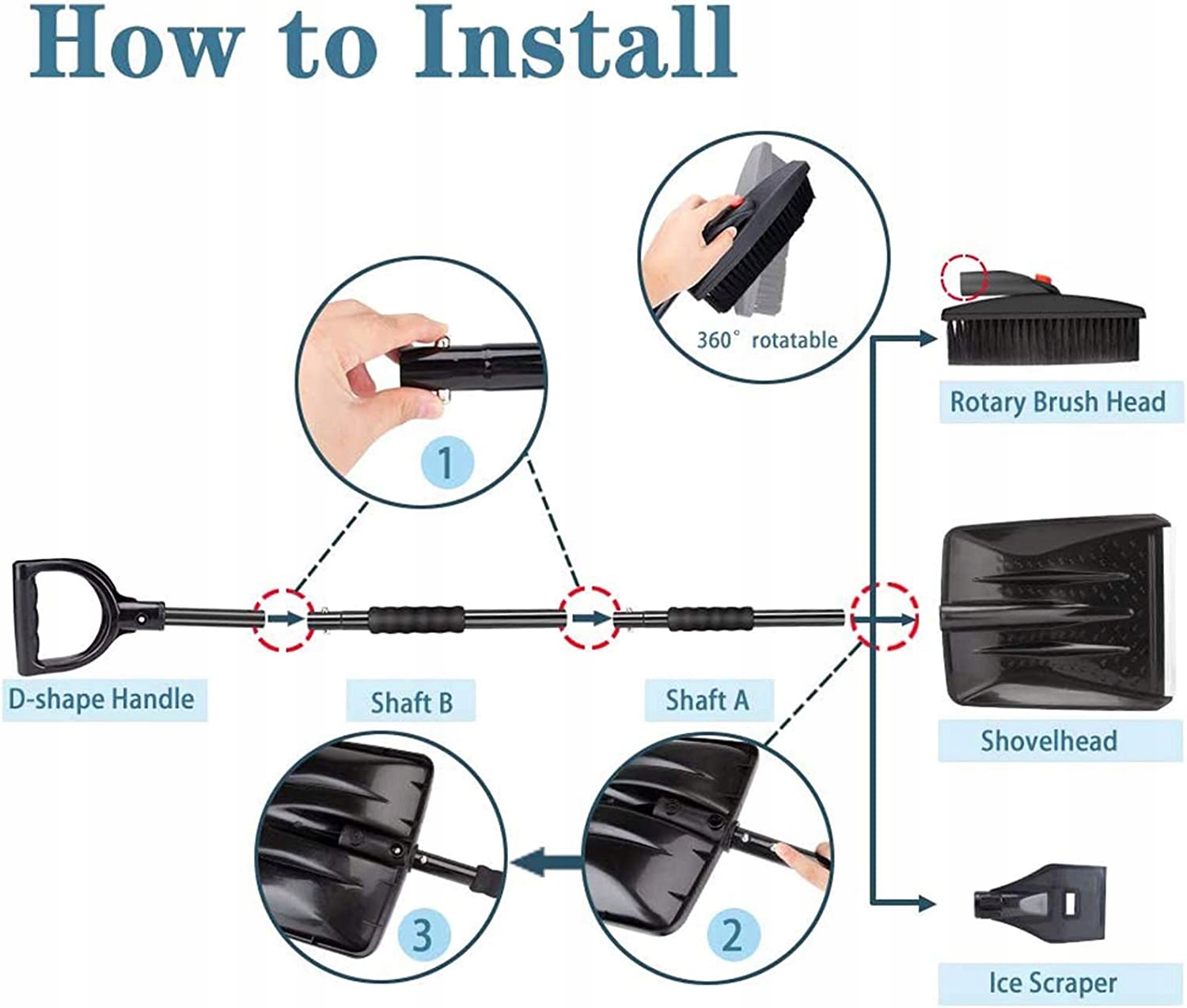 Wysuwana szufla do niegu, zdejmowana opatka do EAN (GTIN) 6910714457356