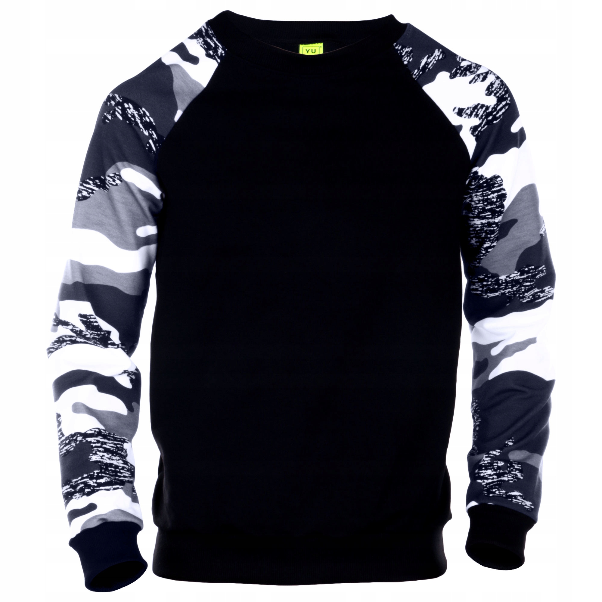 

Bluza Dresowa Czarna + Rękaw Szare Moro 152/158