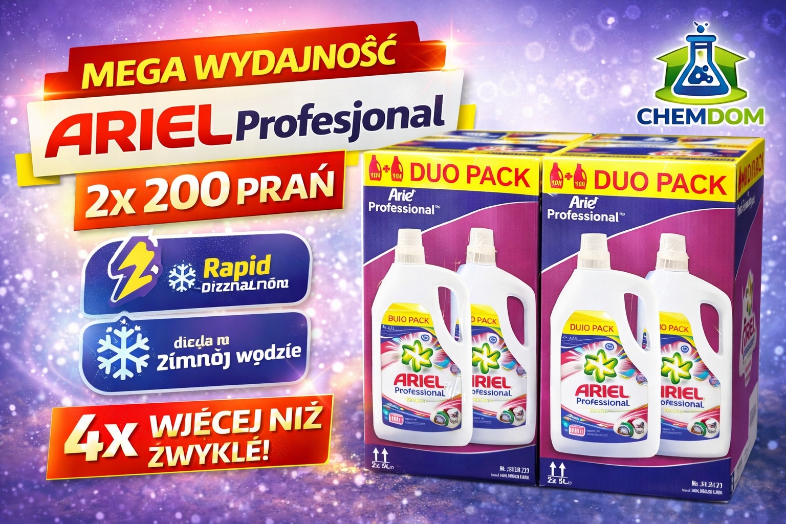 Ariel Professional Duo Pack 2x5L Tekutý prací prostředek 2x200 praní Výkon