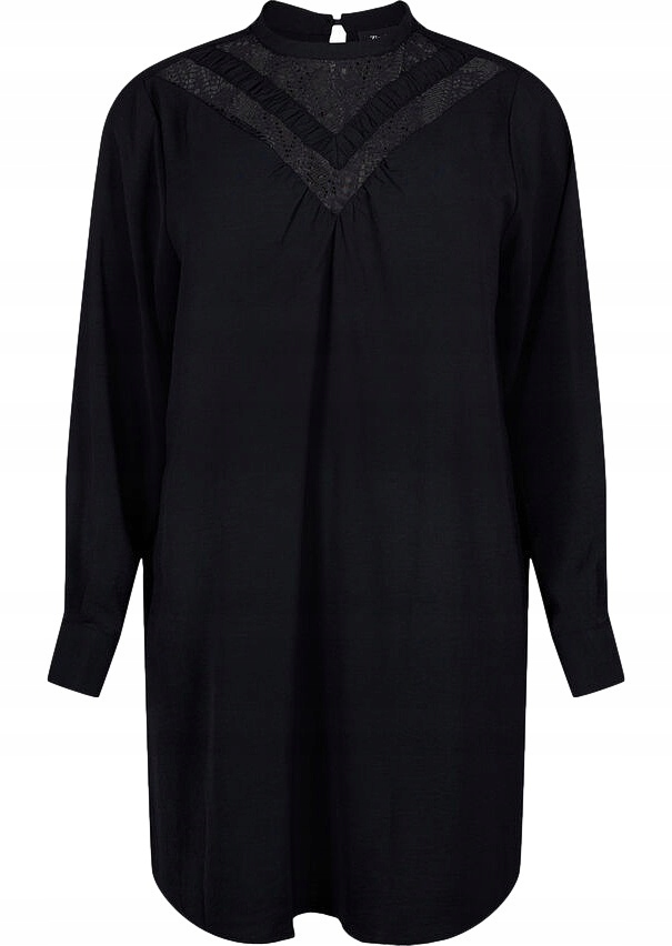 Plus Size Zizzi Krásná Černá Šaty S Krajkou 058G 52